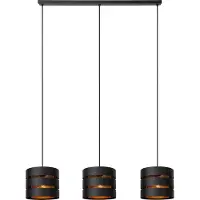 Lucide Lampe suspendue Rosas 3 noir clair avec or