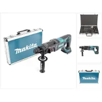 Makita DHR 241 Marteau perforateur sans fil 18 V Li-ion avec prise SDS-Plus Solo + D-42444 Jeu de forets et burins SDS-Plus 17 pièces en coffret aluminium