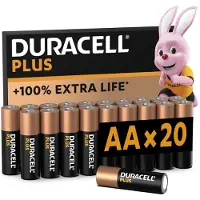 Duracell Plus Alkaline Mignon AA LR06 1.5 V (20er Blister)