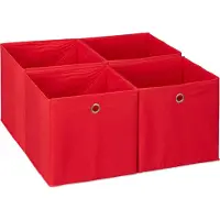 Relaxdays 4x bacs-de-rangement (30 cm, 26 l, 4x)