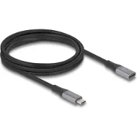 DeLOCK Câble d'extension USB 40 Gbps, connecteur USB Type-C mâle vers femelle, 2 m, gris