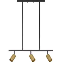 Lyora Suspension Pogno Noir 3 lumières avec droit doré