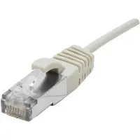 Dexlan - Cordon de raccordement - RJ-45 (M) pour RJ-45 (M) - 5 m - 4.8 mm - SFTP - CAT 6a - sans halogène, sans crochet - gris