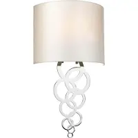 Elstead Lighting Applique murale Curtis, chrome poli et crème, 1xE27x60W, tissu, dimensions : 52,1 x 29 x 12,8 cm, IP20, Elstead