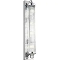 FEISS Applique murale Paulson chromée transparente 4xG9x3,5W, métal, dimensions : 73,7 x 12,1 x 14,4 cm, IP44, Feiss