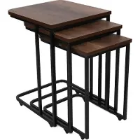 Skye Decor , Ce Metal Zigon - 9401, table d'ensemble (3 pièces), noyer, 100 % METAL, 44 x 36 x 53,8 cm
