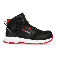 Redbrick werkschoenen - Pulse Overnose - hoog - met kuipneus - S3 - zwart / rood - maat 40 (S3, 40)