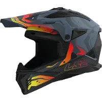 LS2 MX708 Fast II Wash Mat Gris Foncé Casque Cross Taille L