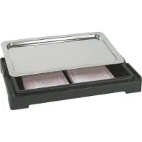 HorecaTraders Vitrine buffet | Noir | GN1/1 | acier inoxydable | 36 x 58 x 6,5 cm