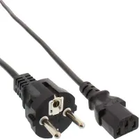 InLine 16651C Netzkabel, Schutzkontakt gerade auf Kaltgerätestecker C13, 5m, schwarz