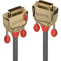 Lindy Gold - Câble DVI - liaison double - DVI-D (M) pour DVI-D (M) - 1 m - vis moletées - gris