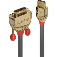 Lindy Gold Line - Câble adaptateur - HDMI mâle pour DVI-D mâle - 50 cm - triple blindage - gris
