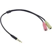 InLine Câble adaptateur pour casque audio, Adaptateur audio, Noir