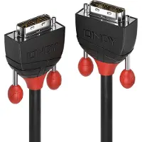 Lindy Black Line - Câble DVI - liaison simple - DVI-D (M) pour DVI-D (M) - 5 m - rond vis moletées support 1080p - noir