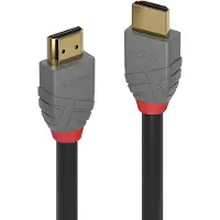 Lindy Anthra Line - Câble HDMI avec Ethernet - HDMI mâle pour HDMI mâle - 1 m - triple blindage - noir - rond, support 4K
