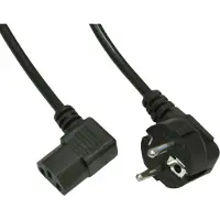 Akyga Câble d'alimentation coudé AK-PC-02A CEE 7/7 - IEC C13 250 V/50 Hz 10 A 1,5 m noir