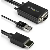 StarTech.com .com VGA2HDMM2M câble vidéo et adaptateur USB Type-A + VGA (D-Sub) HDMI Type A (Standard) Noir