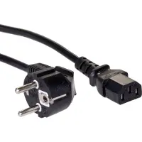Akyga Câble adaptateur d'alimentation (1x prise de terre - 1x prise d'appareil froid C13) 1 (1.50 m), Câble d'alimentation, Noir