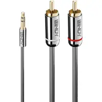 Lindy Cromo Line - Câble audio - mini-phone stereo 3.5 mm mâle pour RCA mâle - 5 m - anthracite - rond