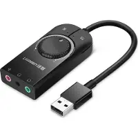 UGREEN External USB Sound Adapter (USB), Carte son, Noir