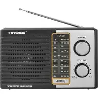 TIROSS Récepteur radio TS-458 (AM, FM, Bluetooth), Radio, Noir, Argent