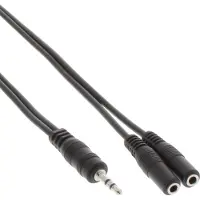 InLine - Répartiteur audio - mini-phone stereo 3.5 mm mâle pour mini-phone stereo 3.5 mm femelle - 5 m - noir