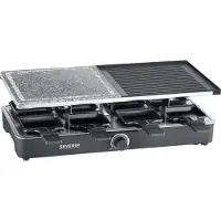 Severin Appareil à raclette - RG2376 - Jusqu'à 8 personnes - Pierre de cuisson naturelle et plaque réversible - 1400W