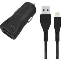 Energizer DC2CLLIM Chargeur de batterie pour appareils mobiles Auto Noir, Adaptateur pour véhicule, Noir