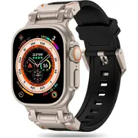 Tech-Protect Delta Pro Strap pour Apple Watch 4 / 5 / 6 / 7 / 8 / 9 / SE / Ultra 1 / 2 (42/44/45/49 m) (TPU), Sangles de montre, Noir, Argent