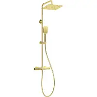 Deante Rain Shower With Thermostatic Shower Mixer Tap Doré