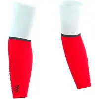 Compressport - Manchettes de thermorégulation - ArmForce Ultralight White/Fluo Red - Taille 3 - Blanc