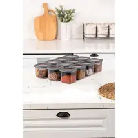 Hermia Concept , BNMPOLYAS12-5, Boîtes à provisions, Set de boîtes de rangement (12 pièces), Anthracite, plastique, 10 x 10 x 9,5 cm