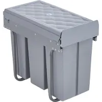 En.casa Poubelle encastrable 'Froland' 48x26x42cm gris 3x10L