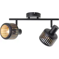 Brilliant Plafonnier 2 lumières Tyas noir avec de l'or