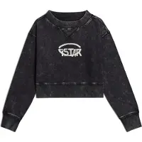 G-Star Sweat Overdyed Cropped Logo Loose - Noir - Femmes