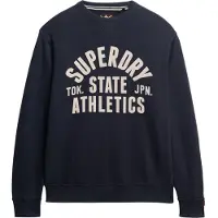 Superdry pour homme. M2014090A Athletic Essentials - Sweat à col ras du cou - Bleu marine (XL), Casuel, Coton