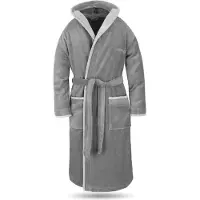 Normani Peignoir long gris / gris foncé