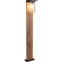 TRIO Lampe de jardin Ardila noir avec bois 100cm