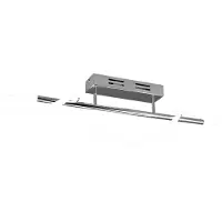 TRIO Plafonnier LED ARGOS 28 W, 4000 K, 3500 lm, métal chromé blanc, dimensions : 30 x 105 x 34 cm, IP20, RL