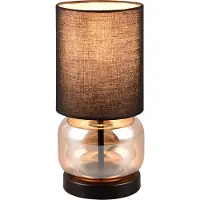TRIO Lampe de table avec abat-jour Elio noir et ambre, 1xE27x40W, verre, dimensions : 28,5 x 13,5 x 13,5 cm, IP20,