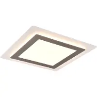TRIO Plafonnier LED carré avec télécommande MORGAN argenté 46 W, nuances de blanc, 6000 lm, métal, dimensions : 45 x 45 x 45 cm, IP20,
