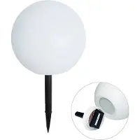 QAZQA Lampe d'extérieur blanche 30 cm avec LED intégrée IP44 solaire RGBW - Ludger
