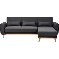 Beliani Canapé D'angle Ollsta Noir Tissu Côté Gauche