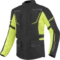 Bogotto Azury 2in1 blouson textile imperméable pour moto, noir/néon, L