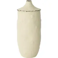 J-Line Vase bay gres blanc/noir large