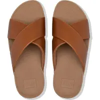 FitFlop Sandales Lulu Cross Slide en cuir BRAUN 36