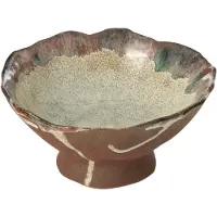 J-Line Plateau decoratif naga ceramique rouille marron small