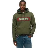 Superdry pour homme. M2014320A Sweat à capuche Vintage Trade Tab vert militaire (M), Casuel, Coton