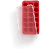 Lékué Ice Cubes, Bacs à glaçons + moules à glace, Rouge
