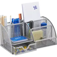 Relaxdays Organiseur de bureau 6 compartiments